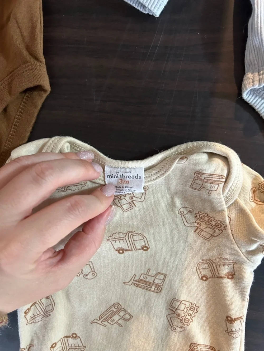 Long-Sleeve One-Piece Bodysuit Pack of 3, 3 month and 3-6mo mixed brands